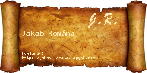 Jakab Romána névjegykártya
